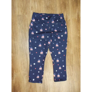 Crown & Ivy Womens Capri Leggings - Size Medium - Blue Sailboats & Stars